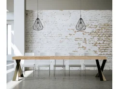 ITAMOBY Consola*Mesa consola extensível 90x40/300 cm Diago Premium Carvalho Natural quadro Antracite Natural claro