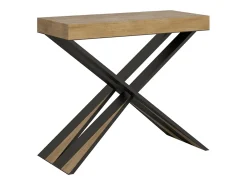 ITAMOBY Consola*Mesa consola extensível 90x40/300 cm Diago Premium Carvalho Natural quadro Antracite Natural claro