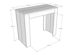 Mesa consola extensível 90x42/302 cm Emy Espatulado*ITAMOBY