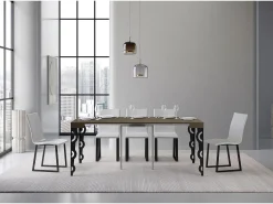 Mesa consola extensível 90x40/196 cm Karamay Small Tortora quadro Antracite^ITAMOBY Sale
