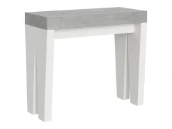Mesa consola extensível 90x40/196 cm Spimbo Mix Small plano Cimento - estrutura Cinza Branca*ITAMOBY Online