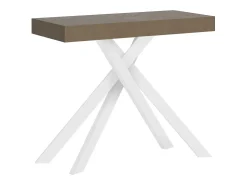 Mesa consola extensível 90x40/196 cm Krack Small tortora pernas brancas*Ityhome New