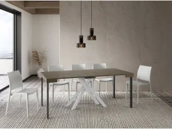Mesa consola extensível 90x40/196 cm Krack Small tortora pernas brancas*Ityhome New