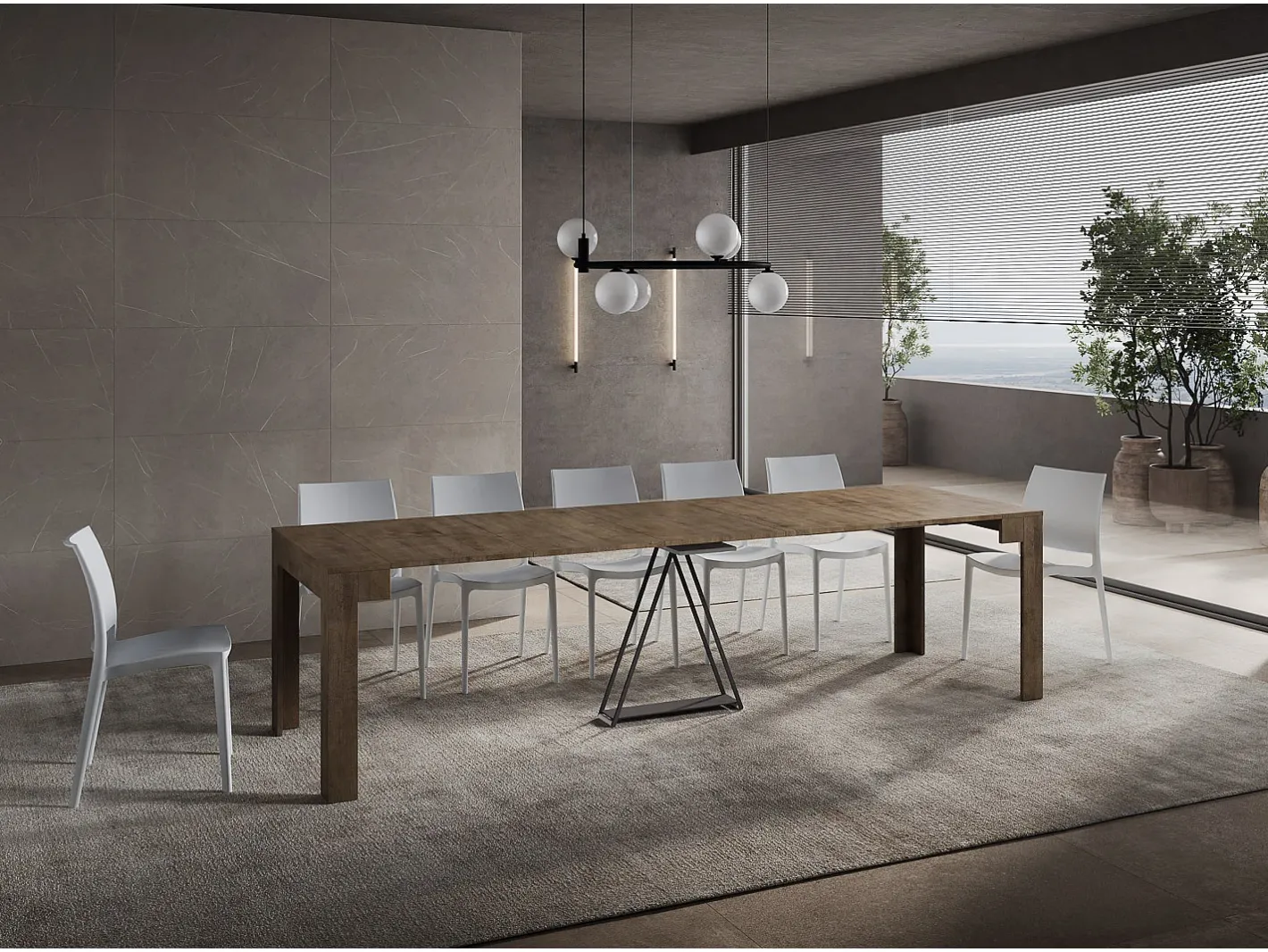 Online Mesa consola extensível 90x42/302 cm Scicca Nogueira Consola