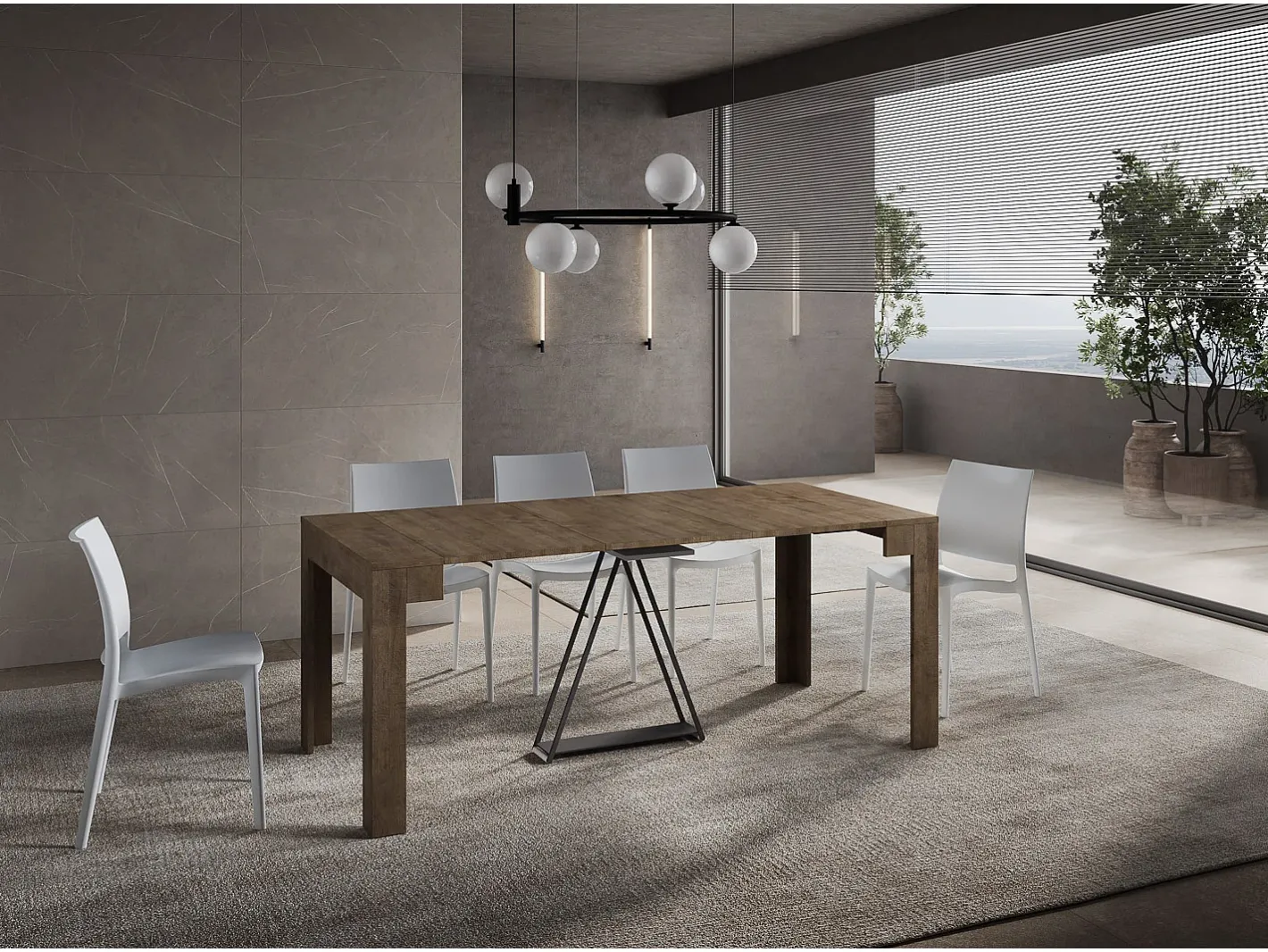 Online Mesa consola extensível 90x42/302 cm Scicca Nogueira Consola