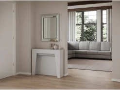 ITAMOBY Consola*Mesa consola extensível 90x25/211 cm Anea Cinza Branca extensões internas Branco