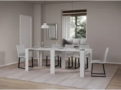 ITAMOBY Consola*Mesa consola extensível 90x25/211 cm Anea Cinza Branca extensões internas Branco