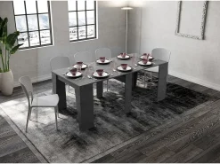Mesa consola extensível 90x48/308 cm Anvar antracite espatulado*Ityhome New