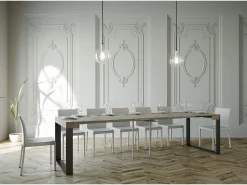ITAMOBY Consola*Mesa consola extensível 90x40/300 cm Elettra Carvalho Natural quadro Antracite Natural claro
