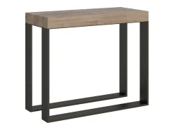ITAMOBY Consola*Mesa consola extensível 90x40/300 cm Elettra Carvalho Natural quadro Antracite Natural claro
