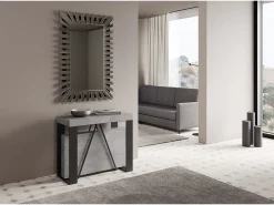Mesa consola extensível 90x40/196 cm Zamat Small cimento quadro antracite*Ityhome Hot