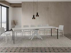 Mesa consola extensível 90x40/300 cm Krack cinza branca pernas brancas*Ityhome Outlet