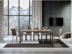 Mesa consola extensível 90x40/196 cm Everyday Small Nogueira quadro Antracite^ITAMOBY Clearance