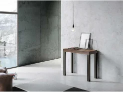 Mesa consola extensível 90x40/196 cm Everyday Small Nogueira quadro Antracite^ITAMOBY Clearance
