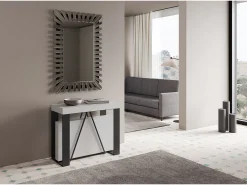 New Mesa consola extensível 90x40/196 cm Zamat Small cinza branca quadro antracite Consola