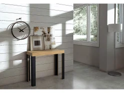 ITAMOBY Consola*Mesa consola extensível 90x40/300 cm Linea Carvalho Natural quadro Antracite Natural claro
