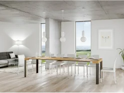 ITAMOBY Consola*Mesa consola extensível 90x40/300 cm Linea Carvalho Natural quadro Antracite Natural claro