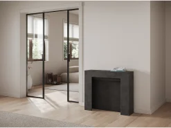 Mesa consola extensível 90x25/211 cm Kiba Antracite Espatulado extensões internas*ITAMOBY Outlet