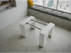 Mesa consola extensível 90x48/204 cm Basic Small Cinza Branca^ITAMOBY Online