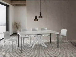 Mesa consola extensível 90x40/196 cm Krack Small Evolution cinza branca quadro^Ityhome Hot
