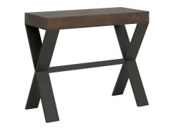 ITAMOBY Consola*Mesa consola extensível 90x40/300 cm Xenia Nogueira quadro Antracite Natural escuro