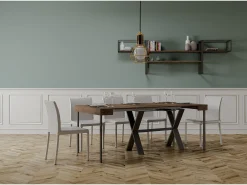 ITAMOBY Consola*Mesa consola extensível 90x40/300 cm Xenia Nogueira quadro Antracite Natural escuro