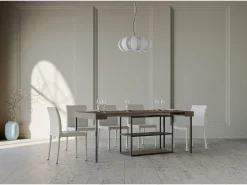 Mesa consola extensível 90x40/196 cm Plano Small Nogueira quadro Antracite*ITAMOBY Online