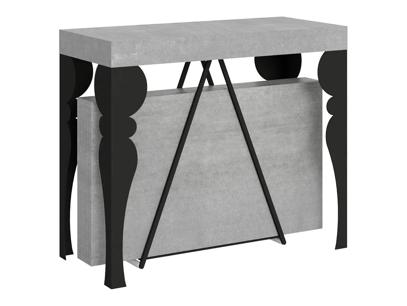 Mesa consola extensível 90x40/196 cm Riza Small cimento quadro antracite*Ityhome Clearance