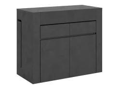ITAMOBY Consola*Mesa consola extensível 90x42/302 cm Evolve Antracite Espatulado extensões internas com banco inferior e superior Cinzento