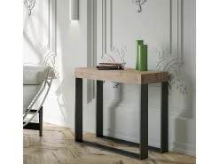 Mesa consola extensível 90x40/196 cm Elettra Small Carvalho Natural quadro Antracite^ITAMOBY New