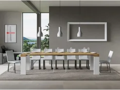 Best Mesa consola extensível 90x40/300 cm Roxell Mix plano Carvalho Natural - estrutura Cinza Branca Consola