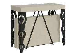 Mesa consola extensível 90x40/196 cm Aceres Small caxemira quadro antracite*Ityhome Best
