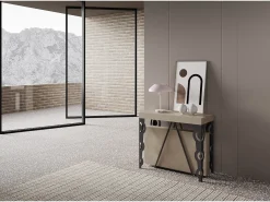 Mesa consola extensível 90x40/196 cm Aceres Small caxemira quadro antracite*Ityhome Best