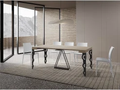 Mesa consola extensível 90x40/196 cm Aceres Small caxemira quadro antracite*Ityhome Best