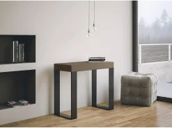 ITAMOBY Consola*Mesa consola extensível 90x40/196 cm Tecno Small Tortora quadro Antracite Castanho