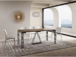 Mesa consola extensível 90x40/300 cm Kerpa nogueira quadro antracite^Ityhome New