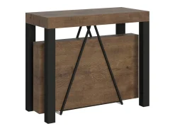 Mesa consola extensível 90x40/196 cm Tiris Small nogueira quadro antracite*Ityhome Sale
