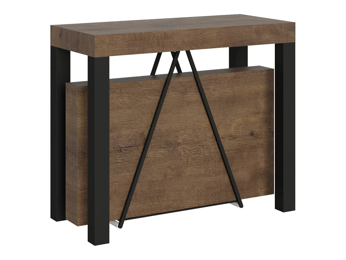 Mesa consola extensível 90x40/196 cm Tiris Small nogueira quadro antracite*Ityhome Sale