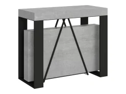 Mesa consola extensível 90x40/300cm Zamat cimento quadro antracite*Ityhome Outlet