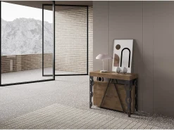 Clearance Mesa consola extensível 90x40/300cm Aceres nogueira quadro antracite Consola