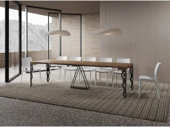 Clearance Mesa consola extensível 90x40/300cm Aceres nogueira quadro antracite Consola