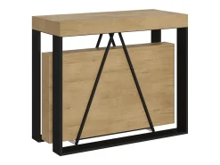 Mesa consola extensível 90x40/300cm Sketa carvalho natural quadro antracite^Ityhome New