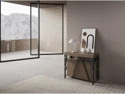 Mesa consola extensível 90x40/300cm Aceres tortora quadro antracite*Ityhome New