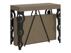 Mesa consola extensível 90x40/300cm Aceres tortora quadro antracite*Ityhome New