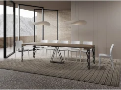 Mesa consola extensível 90x40/300cm Aceres tortora quadro antracite*Ityhome New
