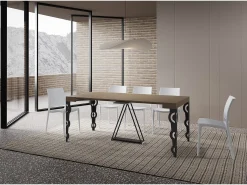 Mesa consola extensível 90x40/300cm Aceres tortora quadro antracite*Ityhome New