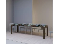 Ityhome Consola*Mesa consola extensível 90x42/290cm Cayman nogueira Castanho