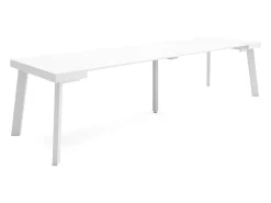 New Mesa Consola Extensível, 302x90x73cm, Para 14 pessoas, Pés de madeira, Consola