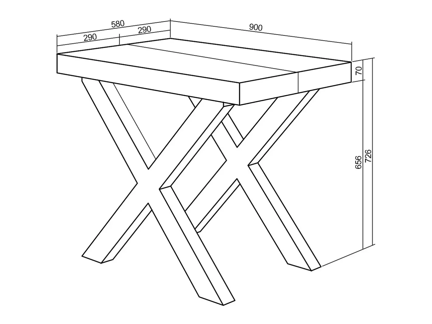 Skraut Home Consola*Mesa Consola Extensível, 302x90x73cm, Para 14 pessoas, Pés de madeira, Carvahlo Natural claro