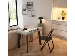 Clearance Mesa Consola Extensível, 262x90x73cm, Para 12 pessoas, Pés de madeira, Cimento Consola